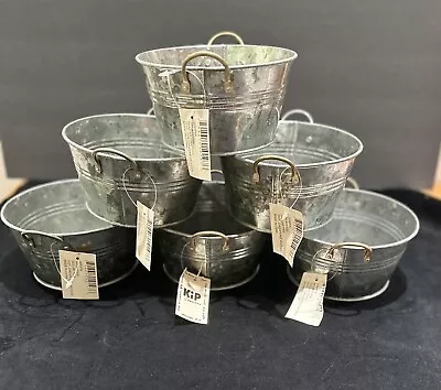 Set Of 6 Galvanized Aluminum Mini Craft Tubs/Buckets NWT • $8