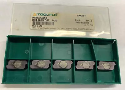 (5 Pcs) Tool Flo Lncx 1806az-r11 Grade: Ac5d Carbide Inserts • $70