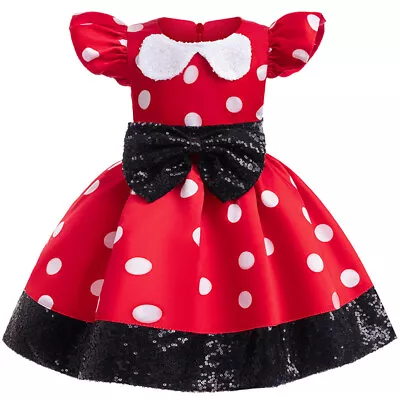 Kids Girls Mickey Minnie Mouse Princess Costume Dress Party Clothes Summer New • £21.49