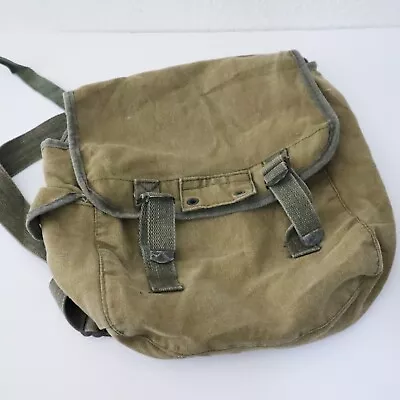 US Military Canvas Flap Backpack Bag Made In Korea • $21.95