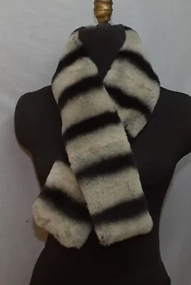 Real Rex Rabbit Fur Scarf  Collar Men Women Wrap Neck Warmer New  • $119.95