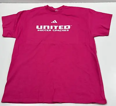 Adidas Pink United Soccer Coaches 100% Cotton T-Shirt Size XL NWOT • $4.99