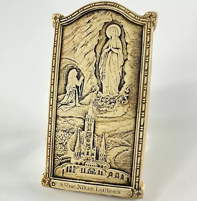 £14 • Buy Vintage French Religious Wall Hanging Virgin Mary Lady Of Lourdes Small Plaque