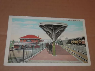 Rome Ny - Old Postcard - N.y.c.r.r Station - New York Central Railroad Station • $5.95