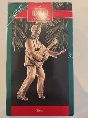 ELVIS Presley Hallmark Ornament 1992 Brass Plated Gold Crown Excl Young Elvis • $12.90