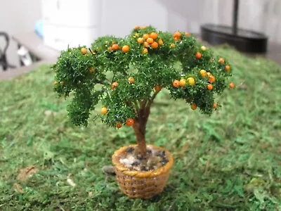 Miniature Orange Tree For Dollhouse Seasonal Village Dioramas & Fairy Gardens • $12.99