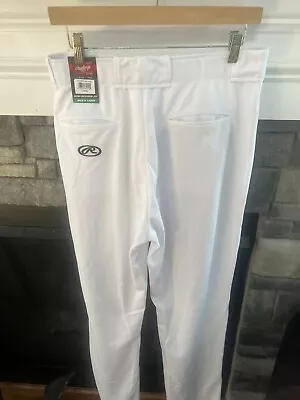 Rawlings Pro Semi-Relaxed Fit Mens WHITE Baseball Pants Sz Large NEW NWT’s • $13.65