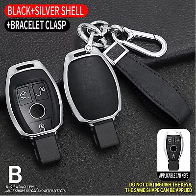 For Mercedes Benz GLC CLS C E S Case Cover Class Zinc Alloy Leather Car Key Fob • $18.89