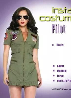 Pilot Air Force Costume Medium 12 Top Gun Inspired Dress Aviator Woman’s • $34.99