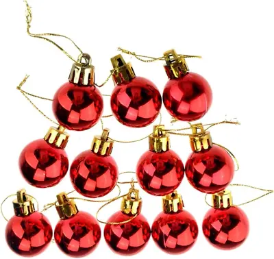 12Pcs Mini Christmas Ball Ornaments Miniature Christmas Ornaments Red Christmas  • $6.87