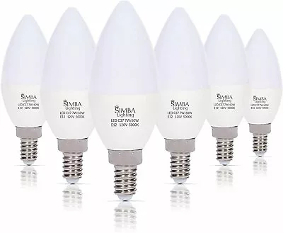 [6 Pack] LED Candelabra B11 C37 Bulbs 7W 60W Replacement 120V E12 5000K Daylight • $16.95