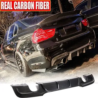 For BMW E90 325i 335i M-Sport 09UP REAL CARBON Rear Bumper Diffuser Lip Bodykit  • $325.84