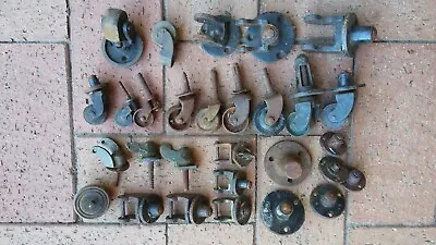 Castors-Vintage/Antique Collection Of Mixed-Brass-Wood-Plates Etc-30 Pce • $30