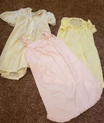 Lot 2 Vintage Cotton Nightgowns 1 Robe Sz S • $25