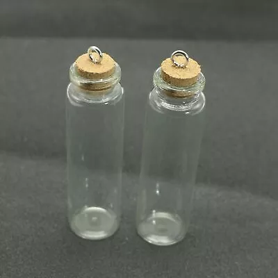 $3.59 • Buy 4 Small Glass Cork Stopper Bottles Spell Jar Empty Vials Wish Bottles Charm 19ml