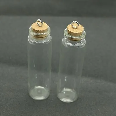 4 Small Glass Cork Stopper Bottles Spell Jar Empty Vials Wish Bottles Charm 19ml • $3.17