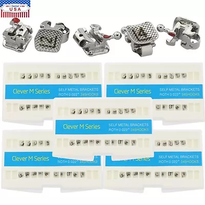 5Kit Dental Orthodontic Self Ligating Metal Bracket Roth 022 345 Clever M GAC AO • $299.69