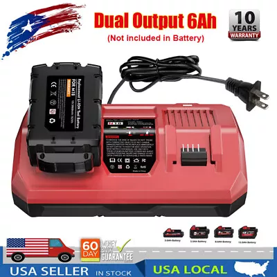 Dual Bay Charger For Milwaukee M18 18V 18 Volt Lithium Battery 48-11-1890 Li-Ion • $30.99