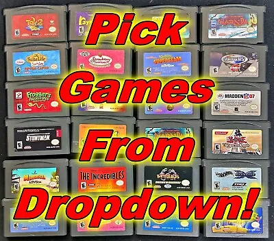 GBA Game Boy Advance Games A-L! See Desc Link To Games M-Z! You Pick! • $12.99