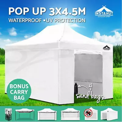 $298.95 • Buy 3x4.5m Instahut Pop Up Gazebo Outdoor Tent Folding Wedding Marquee Party Gazebos