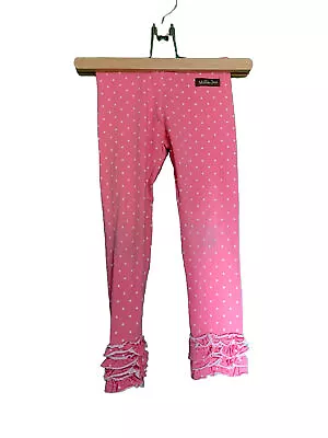 Matilda Jane Heather Pink Polka Dots Leggings With Adorable Ruffles Sz 4T • $15