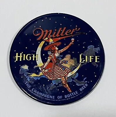 RARE MILLER HIGH LIFE Beer  Refrigerator Magnet Lady Sitting On Moon - Cast • $13.99