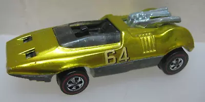 VINTAGE HOT WHEELS REDLINE YELLOW WITH DARK INTERIOR USA BASE PEEPING BOMB  K • $4.35