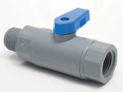 Zoro Select Pvc 638-6M6f-F 3/8  Fnpt X Mnpt Pvc Ball Valve Inline • $11.45