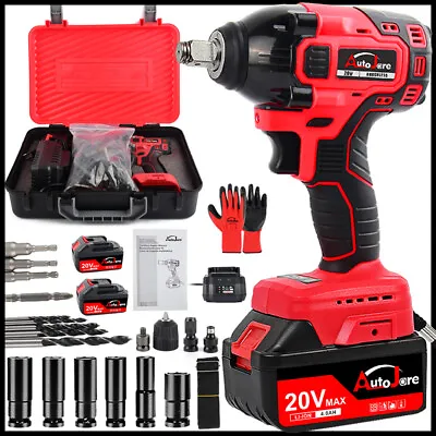 550N.M Cordless Electric Impact Wrench Gun 1/2'' High Power Driver With Battery • $70.59