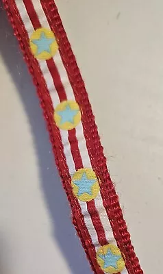 Marth Stewart Dog Leash - 5  1/2 Ft. - Red  With Teal Star S Design - Used • $9.75