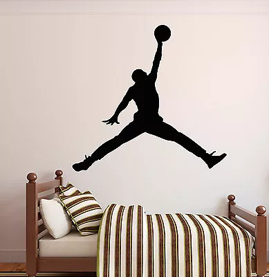 MICHAEL JORDAN JUMPMAN Basketball Wall Decal Sticker Bedroom Sports Decor 36  • $24