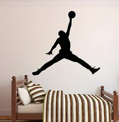 MICHAEL JORDAN JUMPMAN Basketball Wall Decal Sticker Bedroom Sports Decor • $18