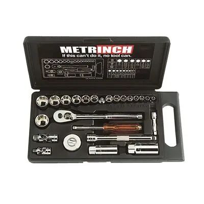 Metrinch 1/4  & 3/8  Drive 25pc Socket Set = 53pc Conventional Set SAE Metric • $190.70