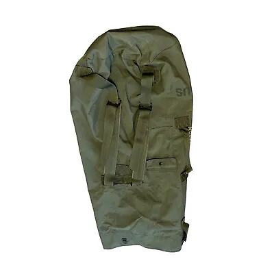 Military US Army  OD Green Canvas Duffle VINTAGE Bag Rucksack BackPack USGI  • $15