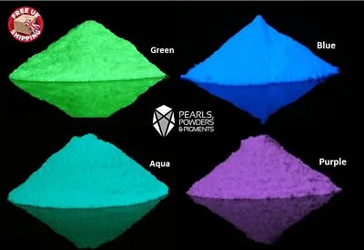 ULTRA Glow In The Dark Powder Fluorescent Paint Pigment Nail Art Polish Dip • £2.29