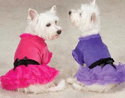 Zack & Zoey Vibrant Party Dress Dog Pet Tulle Skirt Pink Purple Velvet Bow • $21.99