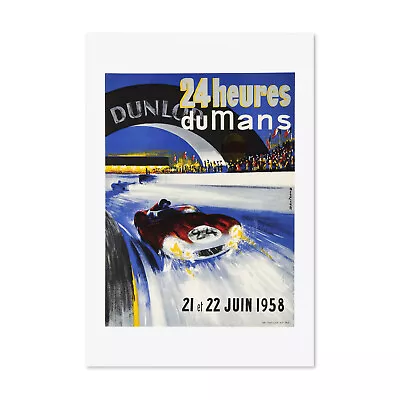 1958 LeMans Vintage Style French Endurance Race Poster - Classic Art Print • $14.44