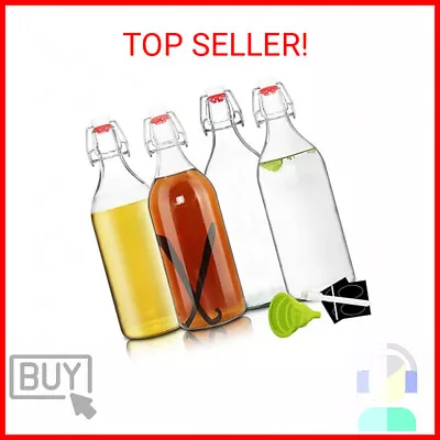 $26.93 • Buy 32oz Swing Top Bottles -Glass Beer Bottle With Airtight Rubber Seal Flip Caps Fo