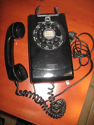 Vintage Bell System Western Electric Rotary Dial Wall Telephone 500 Black Phone • $39