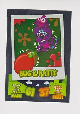 Moshi Monsters Mash Up Trading Card Rainbow Foil BUG&RATTY (Rare) MINT • £2.99