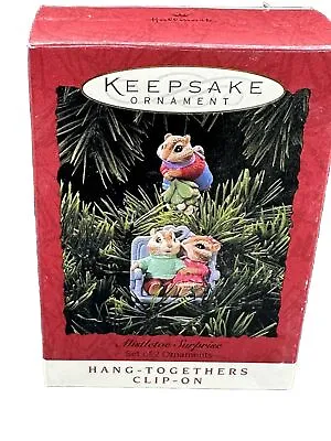 Hallmark Keepsake Ornament  Mistletoe Surprise  Hang-Together Clip-On 2ct. 1994 • $5.95