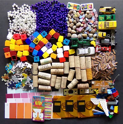 COLLAGE ART SUPPLY LOT Artist Teacher Craft Mixed Lot 2+ LB Set 3D Piece Recycle • $12