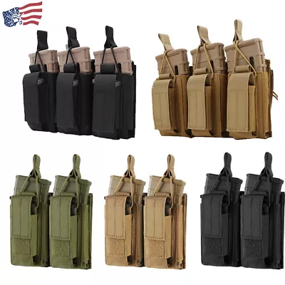 Tactical Molle 5.56/.223 Double/Triple Rifle Pistol Magazine Pouch Mag Holder • $11.99