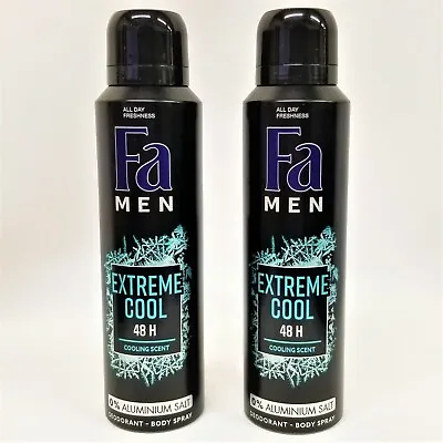 2 CANS - Fa - EXTREME COOL - Men 48HR Deodorant - 150mL Ea. - Made In Germany • $15.95