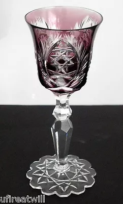$165 • Buy Vintage Val St Lambert Amethyst Lilac Cased To Clear Crystal Wine Cordial Liquer