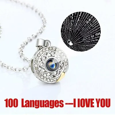 Couples 100 Languages I Love You Magnetic Sun Moon Heart Necklace Pendant Women • $2.69