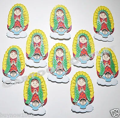 10 Pc VIRGENCITA FAVORS GUADALUPE BAUTIZO COMUNION FOAM RECUERDOS VIRGEN 15 ANOS • $10.99