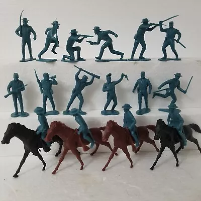 Vintage MARX 54mm Fort Apache Figures Horses - Blue Plastic  • $12