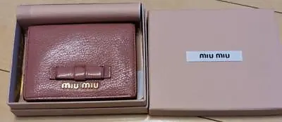 Miu Miu Madras Pink Leather Folded Wallet AM614 • $80