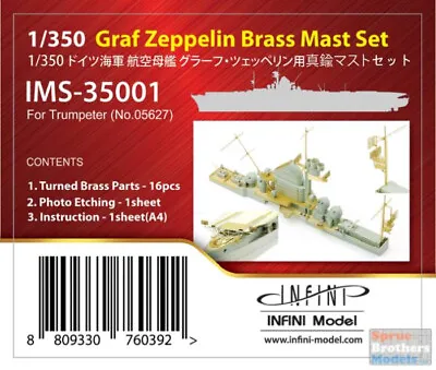 INFIMS35001 1:350 Infini Model DKM Graf Zeppelin Brass Mast Set (TRP Kit) • $28.09